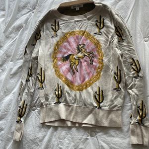 Wild Honey small sweater with horse and cacti